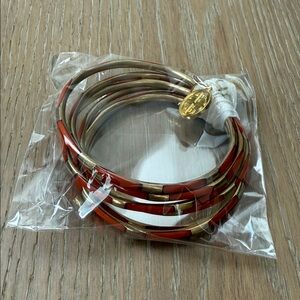 BuDhaGirl Gold and Orange  Bangle Set
